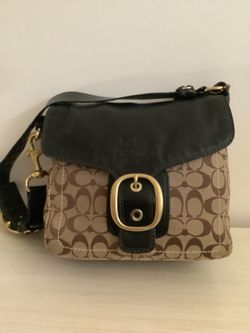 Vintage Black and Brown Coach Saddlebag