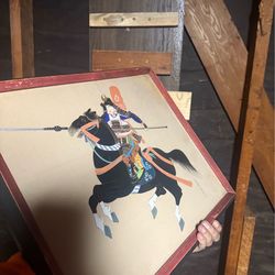 Japanese warrior art framed