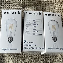 3 Dimmable LED Edison Bulbs – Soft White 2700K – New