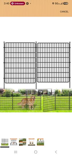 Garden Fence Animal Barrier 32" x 36 Ft No Dig Metal Dog Fence Decorative Border 15 Panels