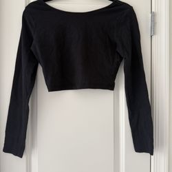 Forever 21 Black Long Sleeve Crop Top