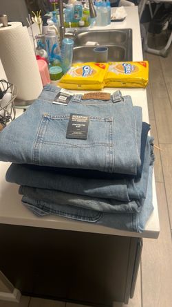 Four long pants jeans, one shorts