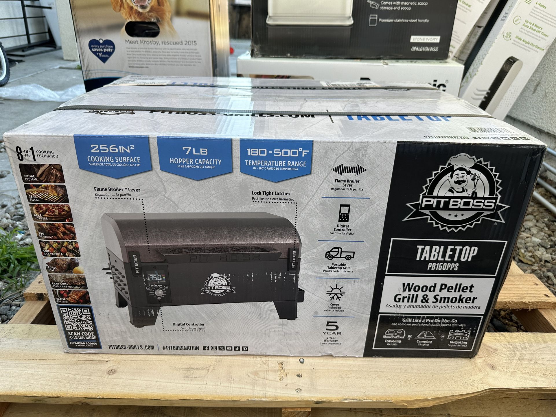 Pit Boss Table Top Wood Pellet Grill 10697 Brown: Portable, Electric Smoker, 256 sq in Surface