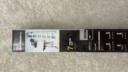 Fasttrack Garage 7-Piece, All-in-One Rail and Hook Track System Kit, Wall Mounted Storage and Organization Solution