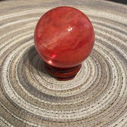 Red Quartz Sphere with Stand 2”