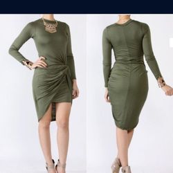 Olive Wrap Dress $20