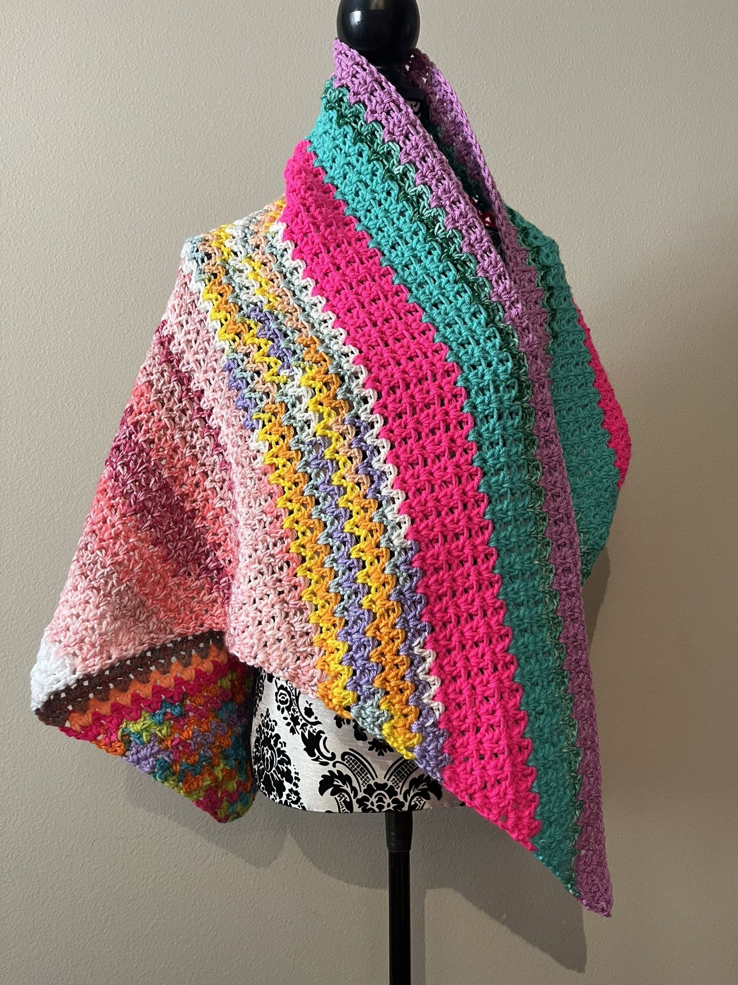 Handmade Rainbow Wrap Sweater