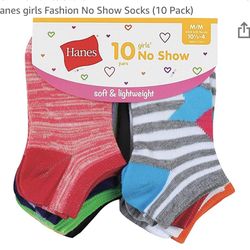 Hanes girls Fashion No Show Socks (10 Pack )
