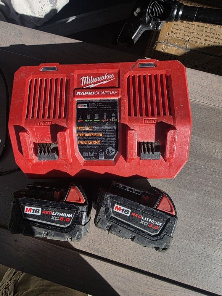 Milwaukee Charger And Batteries