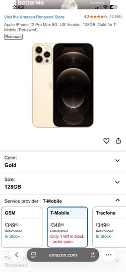 iPhone 12 Pro Max Gold T-Mobile (no sim restrictions)