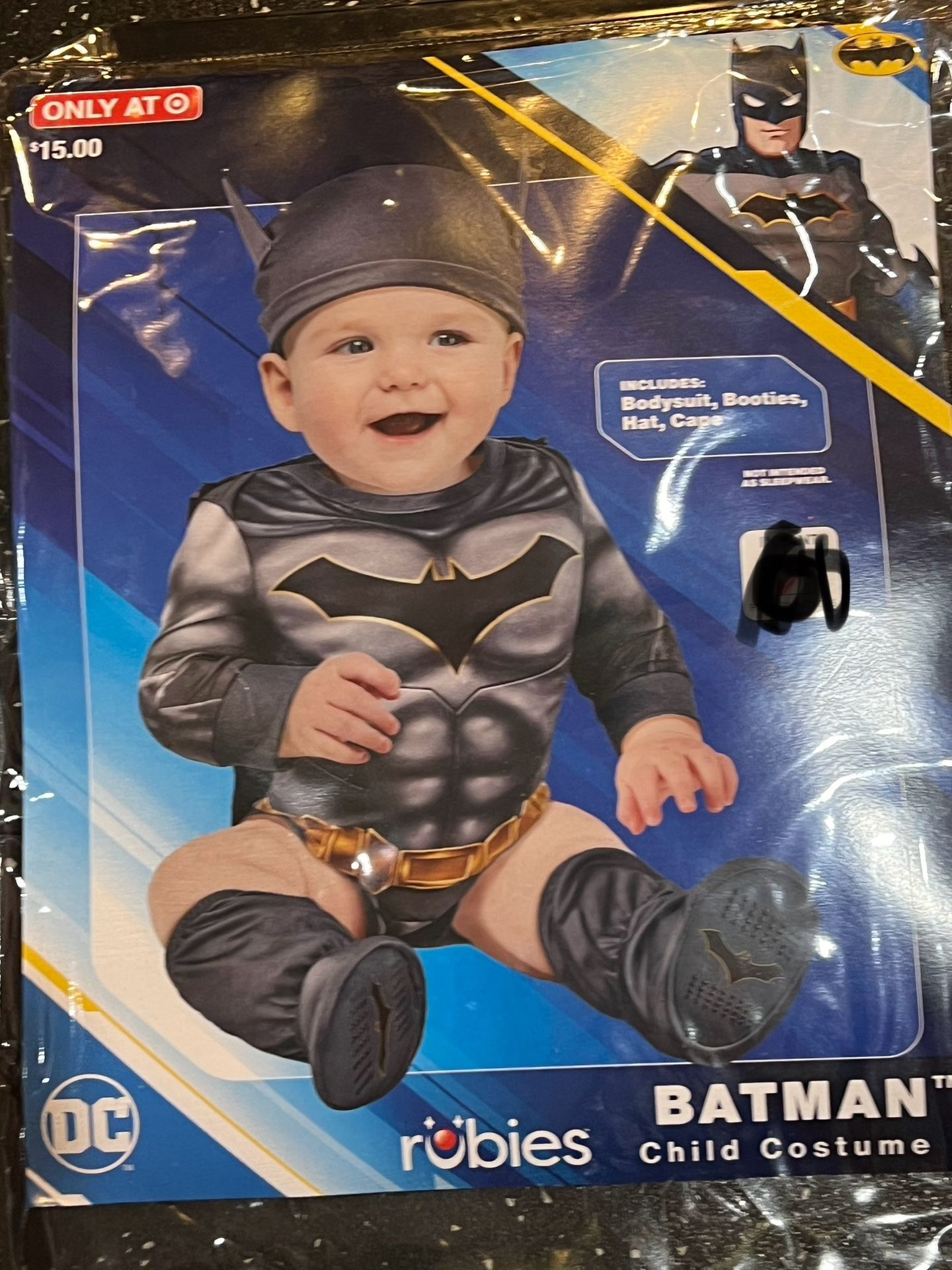 Infant Batman Halloween Polycotton Bodysuit Costume Rubies 12-14 months