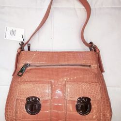 MARC JACOBS Sophia ALLIGATOR Salmon Luxury Purse Bag 12.5" x 9" $6.950