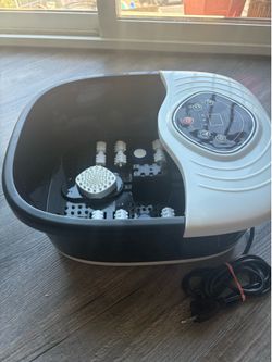 Electric Foot Spa Massager with Heat, Bubbles, UV & Massage Rollers