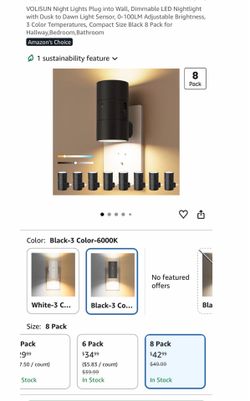 VOLISUN Night Lights Plug into Wall, Dimmable LED Nightlight