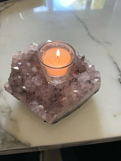 Amethyst candle votive holder