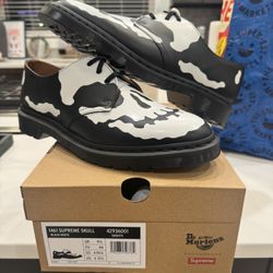 Supreme Dr. Martens 1461 3-Eye Shoe Skull Black White Men’s 10.5 - FW25 ~ NEW