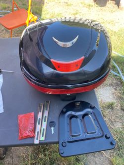Motorcycle Rear Top Box with Mounting Hardware