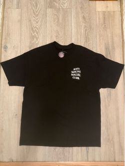Anti Social Social Club Kkoch Short Sleeve Black Tee with Floral Logo Size: XL