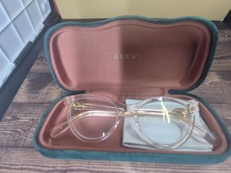 Gucci Pink-pink-transparent with Transparent Lenses