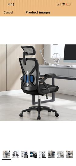 Office Chair,Ergonomic Desk Chair with Adjustable Lumbar Support,400 Lbs Mesh Computer Chair High Back with Headrest for Home Office (Black)