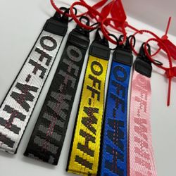 Off White Keychains 10.5” W/ Tag & Bag 