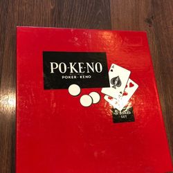 Vintage new PO-KE-NO poker keno game - MCM - 12 board set - game room display - man cave