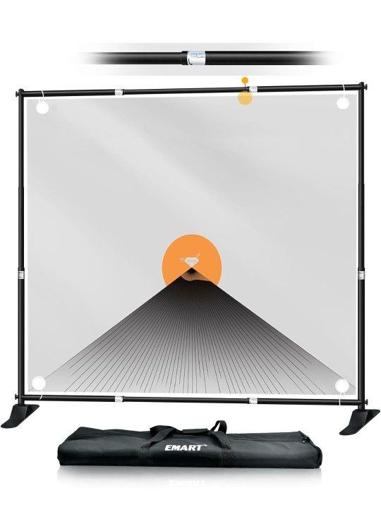 EMART Banner Stand, 10x10 ft Heavy Duty Adjustable Step and Repeat Backdrop Stand Kit for Photography, Trade Show, Photo Booth

