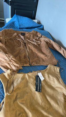 Brown jacket and blouse