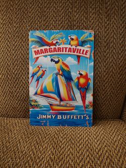 MARGARITAVILLE METAL SIGN.   12" X 8".  NEW.  PICKUP ONLY.