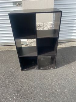 Black 6-Cube Storage Shelf Bookcase