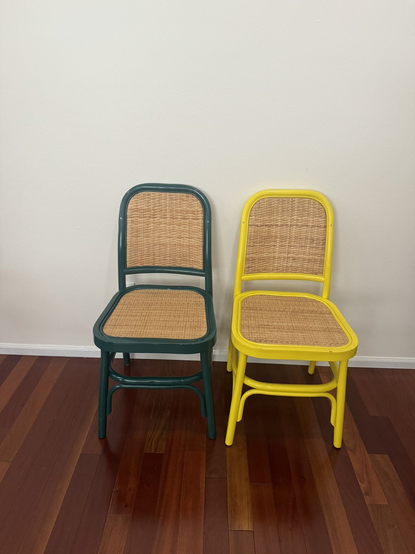 Dawson Rattans Chair Of 4 ,pink,yellow,green 