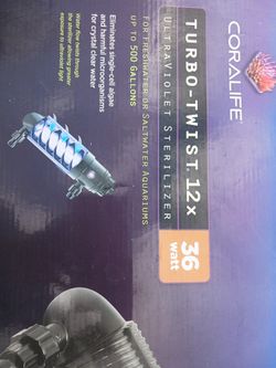Coralife

Turbo Twist 12X UltraViolet Sterilizer 36W (500 gal) - Coralife

