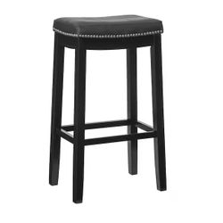 Two Black Counter Height Bar Stools