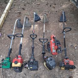 Craftsman, Homelite, and Weed Eater Trimmers and Blower Lot for parts or fix