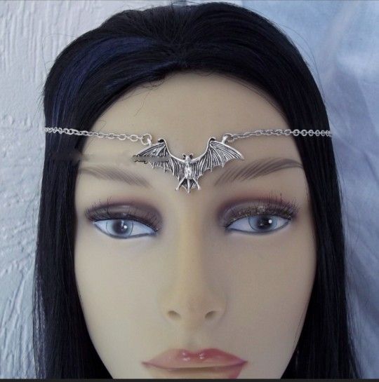 Silver Bat Vampire Headpiece Headdress Circlet