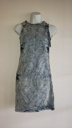 NEW Mini Bodycon Distress Denim Dress Size Medium