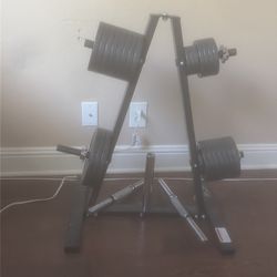 Telk fitness weight stack with weight holder and interchangeable dumbell bars
