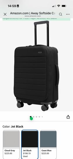 Away Softside Carry-On Suitcase, 22 Inch, Expandable High-Strength Nylon Luggage With Spinner Wheels, Meets Requirements for Most Major Airlines, Jet 