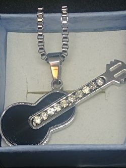 Guitar charm + necklace