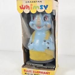 Vintage Cragstan Whimsy Wind Up Tin Toy Ellie Elephant 1580-6 NGS Works