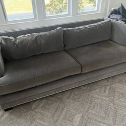 Mitchell Gold Grey Studded Sofa