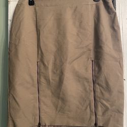 New Worthington Khaki Zipper Dress Skirt Size 12