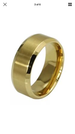 8mm Gold Stainless Steel Ring