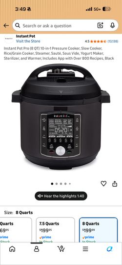 Half the price! Instant pot pro 8QT