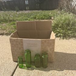 1950s colored glass bottles