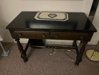 Dark wood console Desk Vintage