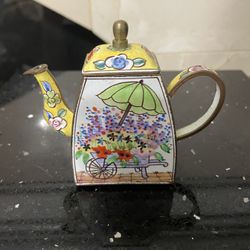 Kelvin Chen Hand-Painted Miniature Enamel Teapot