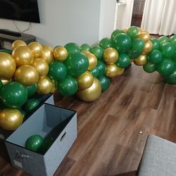 Gold And Green Balloon Arch