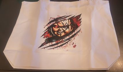 Large white Chucky Tote Bag