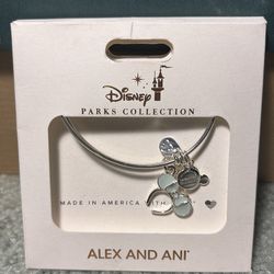 New Disney Park Alex & Ani Bracelet Minnie Mouse Ear Hat Headband Light Blue Ears